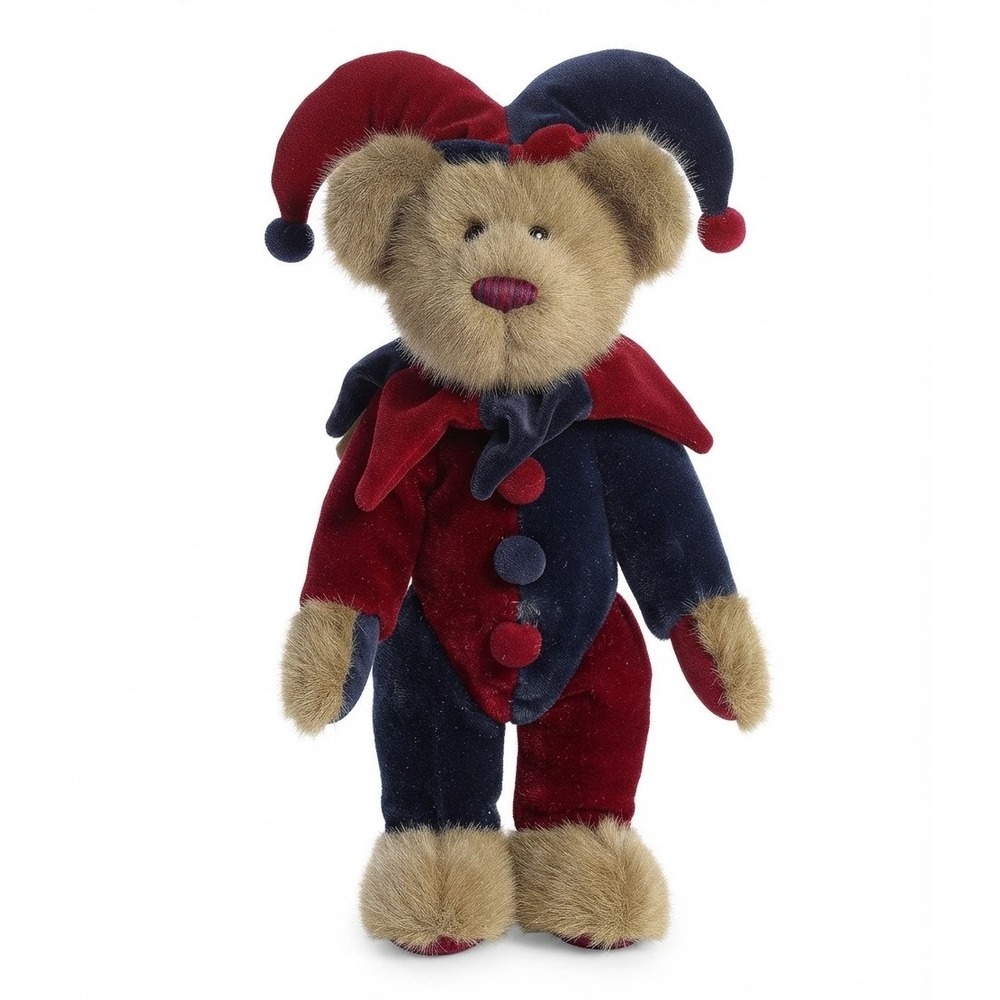 Boyds Bears Mr McFarkle Jester Teddy Bear Velvet Harlequin Plush Glitter 904423
